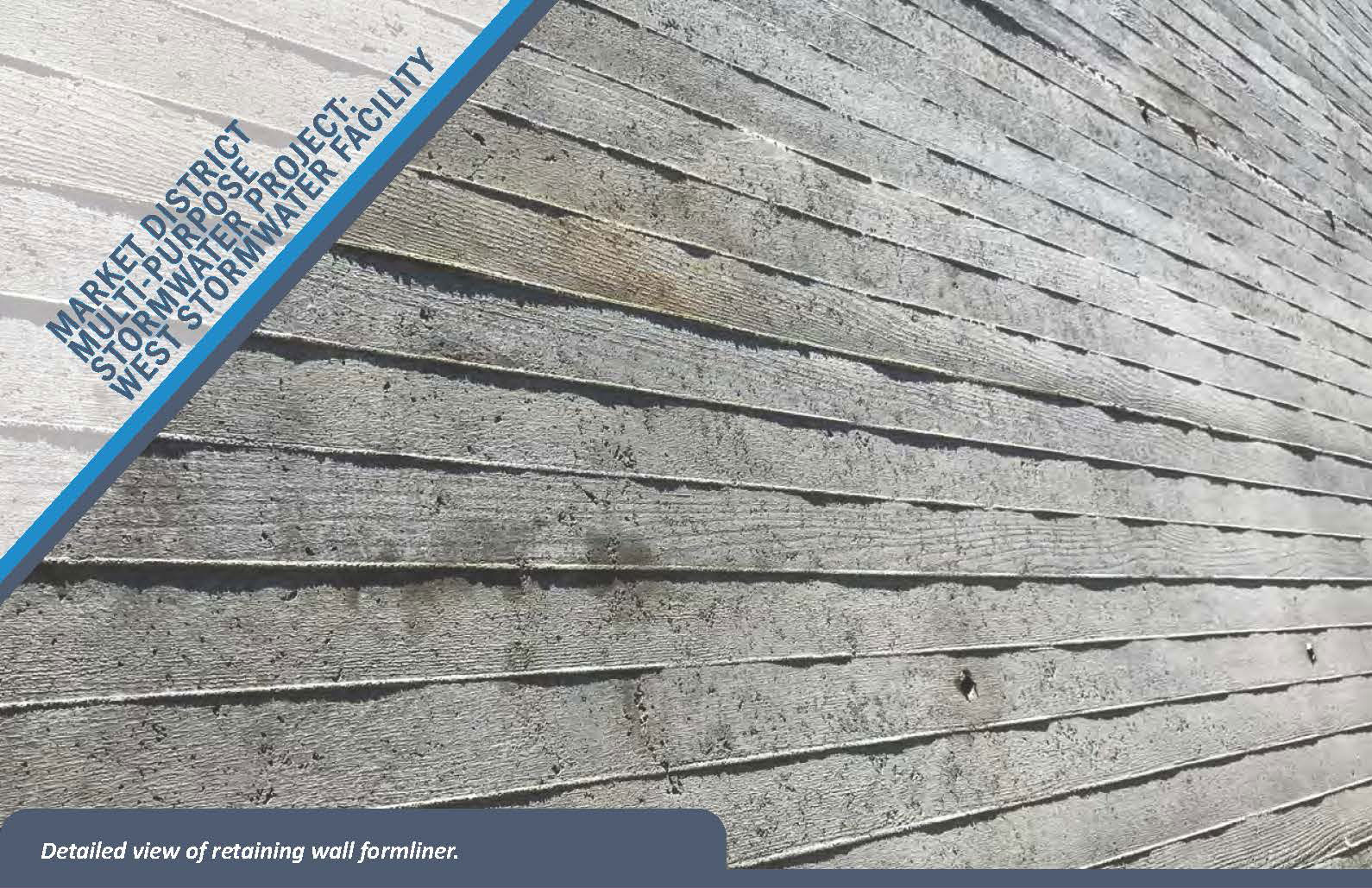 Detailed view of retaining wall formliner