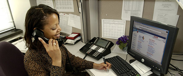 Woman sitting at desk